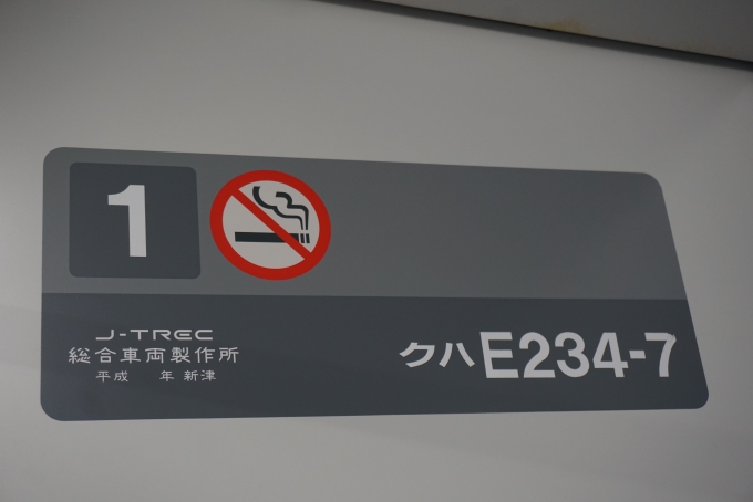鉄道乗車記録の写真:車両銘板(2)        「JR東日本 クハE234-7」