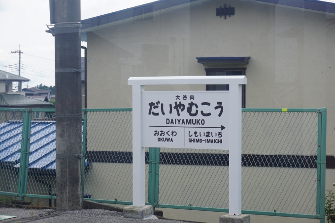 鉄道乗車記録の写真:駅名看板(12)        「大谷向駅」