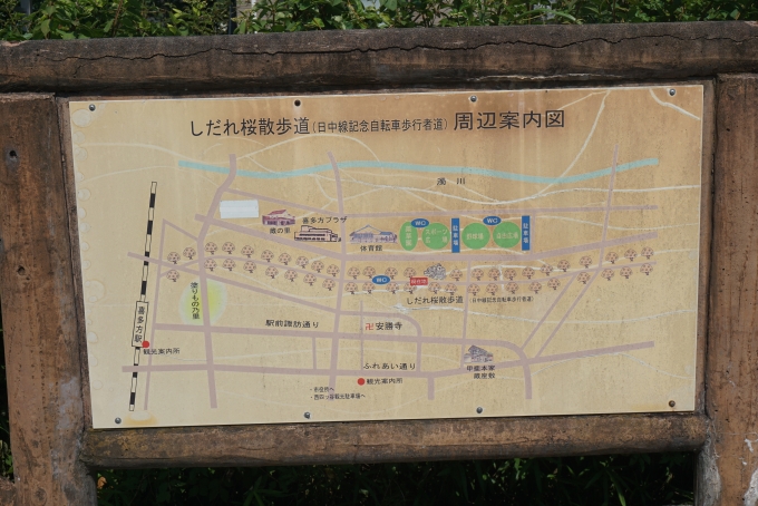 鉄道乗車記録の写真:旅の思い出(23)        「しだれ桜散歩道周辺案内図」