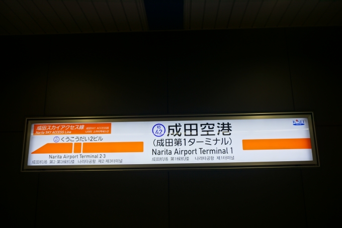 鉄道乗車記録の写真:駅名看板(4)        「成田スカイアクセス線成田空港駅」