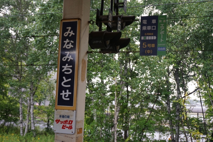 鉄道乗車記録の写真:駅名看板(7)        「南千歳駅」
