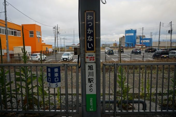 鉄道乗車記録の写真:駅舎・駅施設、様子(18)        「旭川駅より259km」