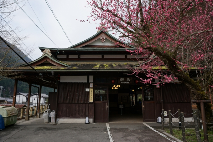 鉄道乗車記録の写真:駅舎・駅施設、様子(4)        「駅舎、桜が咲いてます」