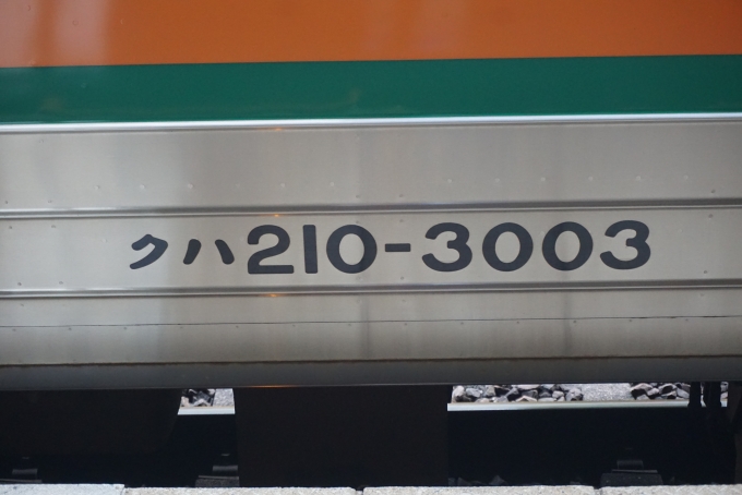 鉄道乗車記録の写真:車両銘板(2)        「JR東日本 クハ210-3003」