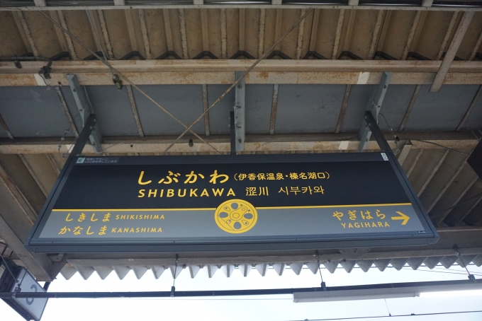 鉄道乗車記録の写真:駅名看板(4)        「渋川駅」