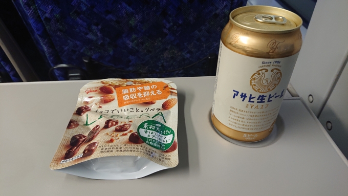 鉄道乗車記録の写真:駅弁・グルメ(7)        「ニューデイズ高崎店で購入したアサヒ生ビールとリベラ」