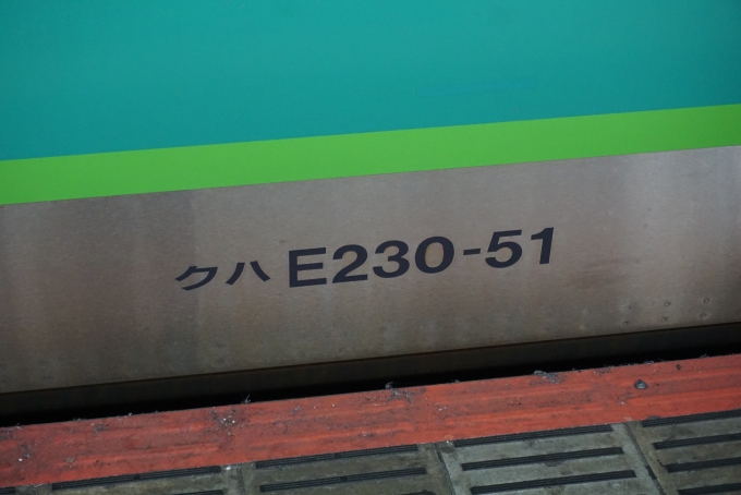 鉄道乗車記録の写真:車両銘板(3)        「JR東日本 クハE230-51」