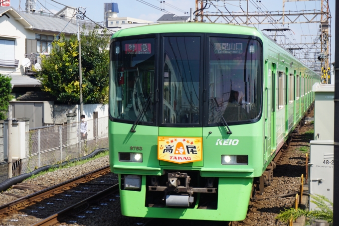 鉄道乗車記録の写真:乗車した列車(外観)(1)        「京王電鉄 8763
乗車前に撮影」