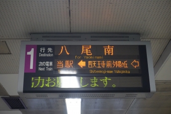 天王寺駅から八尾南駅の乗車記録(乗りつぶし)写真