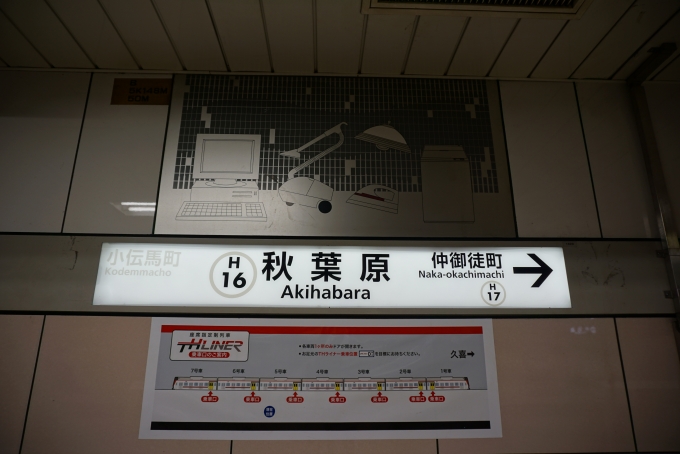 鉄道乗車記録の写真:駅名看板(3)        「秋葉原駅」