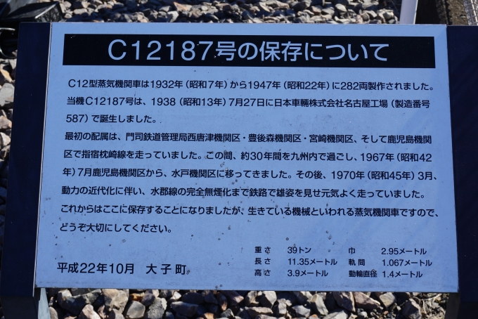鉄道乗車記録の写真:旅の思い出(16)        「C12187号保存」