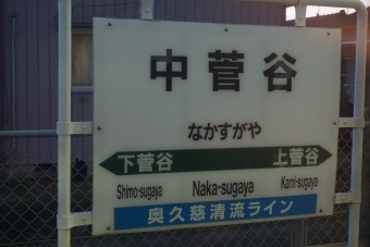 中菅谷駅 写真:駅名看板