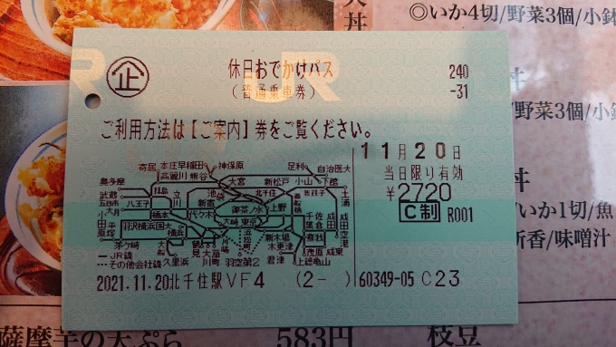 鉄道乗車記録の写真:きっぷ(26)        「休日おでかけパス」