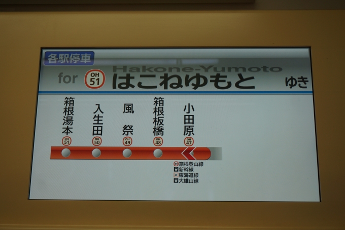 鉄道乗車記録の写真:車内設備、様子(6)        「箱根湯本行き」