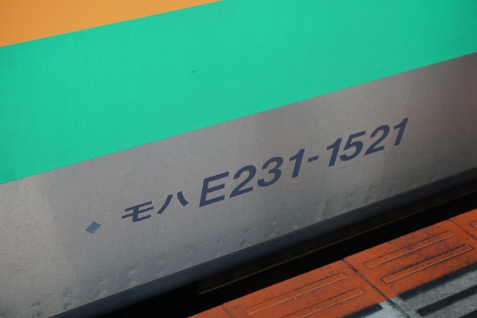 鉄道乗車記録の写真:車両銘板(3)        「JR東日本 モハE231-1521」