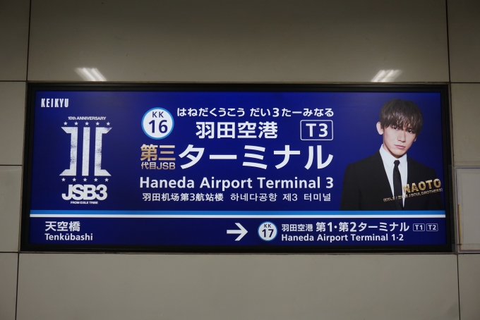 鉄道乗車記録の写真:駅名看板(8)        「羽田空港第三ターミナル」