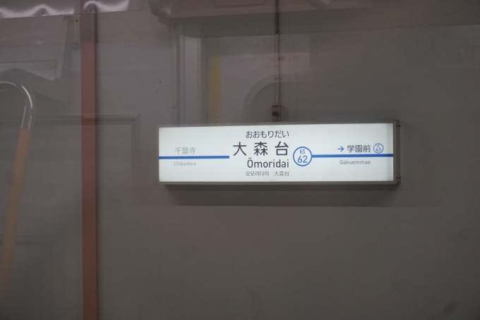 鉄道乗車記録の写真:駅名看板(16)        「大森台駅」