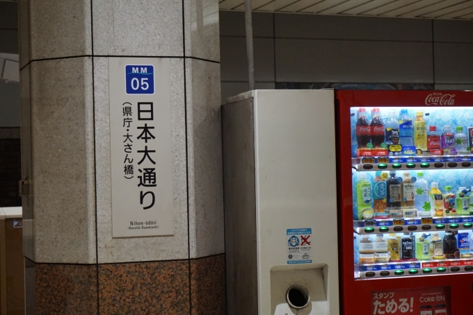 鉄道乗車記録の写真:駅名看板(4)        「日本大通り駅」