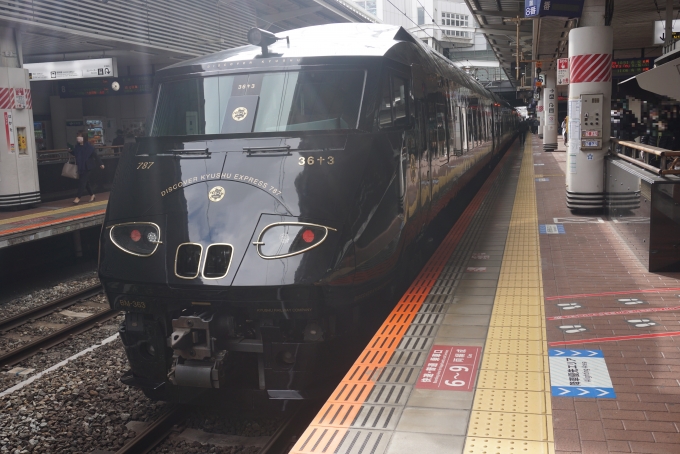 鉄道乗車記録の写真:乗車した列車(外観)(7)        「JR九州 クモロ787-363」