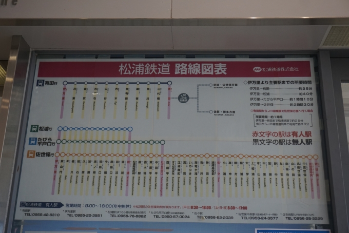 鉄道乗車記録の写真:駅舎・駅施設、様子(11)        「松浦鉄道路線図」