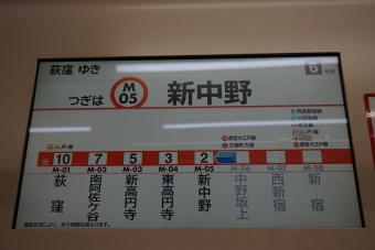 新宿三丁目駅から荻窪駅の乗車記録(乗りつぶし)写真