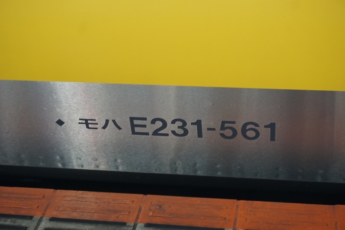 鉄道乗車記録の写真:車両銘板(2)        「JR東日本 モハE231-561」