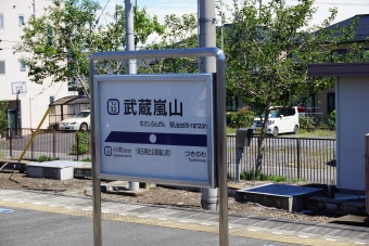 武蔵嵐山駅 写真:駅名看板