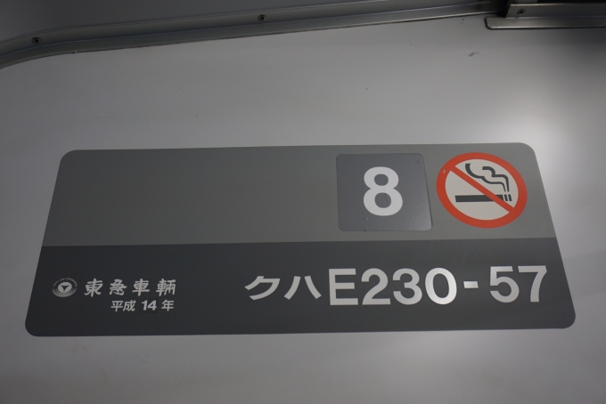 鉄道乗車記録の写真:車両銘板(2)        「JR東日本 クハE230-57」