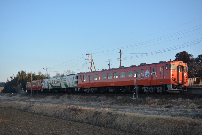 鉄道乗車記録の写真:列車・車両の様子(未乗車)(1)        「朝のキハ40-3連」