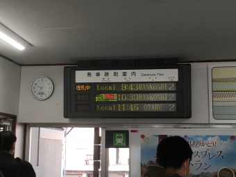 蘭越駅から倶知安駅の乗車記録(乗りつぶし)写真