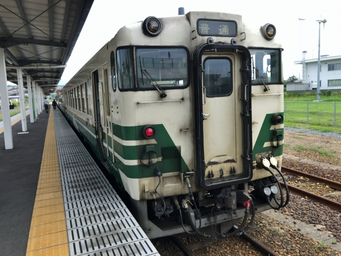 鉄道乗車記録の写真:乗車した列車(外観)(1)        「  帰りはキハ40の4両編成、残念ながら蓄電車には乗れませんでした。」