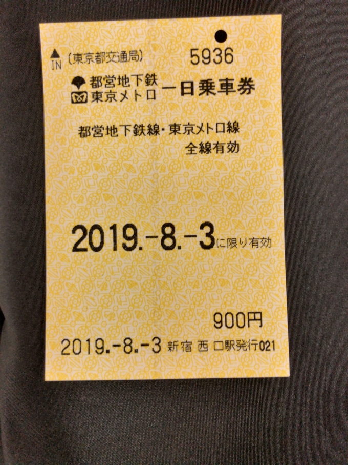 鉄道乗車記録の写真:きっぷ(1)        「東京メトロと都営地下鉄乗り放題」