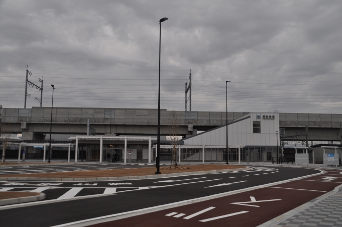 鉄道乗車記録の写真:駅舎・駅施設、様子(4)        「　日本海口、駅前にスーパーアルビスがあります。」