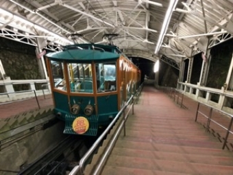 六甲山上駅から六甲ケーブル下駅の乗車記録(乗りつぶし)写真