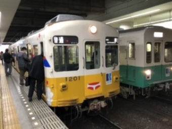 瓦町駅から伏石駅の乗車記録(乗りつぶし)写真