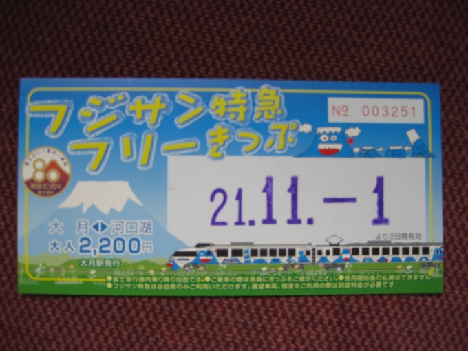 鉄道乗車記録の写真:きっぷ(3)        「　フジサン特急フリーきっぷ」