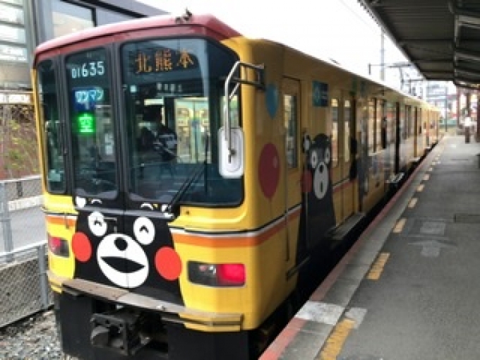 鉄道乗車記録の写真:乗車した列車(外観)(1)          「　くまモン電車」