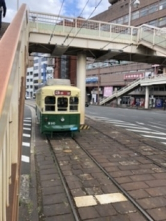 市民会館停留場から長崎駅前停留場の乗車記録(乗りつぶし)写真