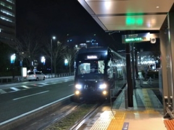 オークスカナルパークホテル富山前停留場から粟島（大阪屋ショップ前）駅の乗車記録(乗りつぶし)写真