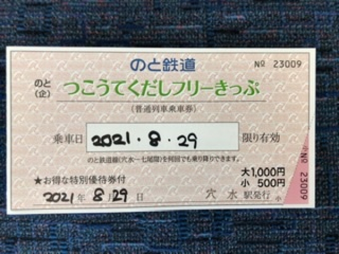 鉄道乗車記録の写真:きっぷ(2)        「　フリーきっぷ1,000円」