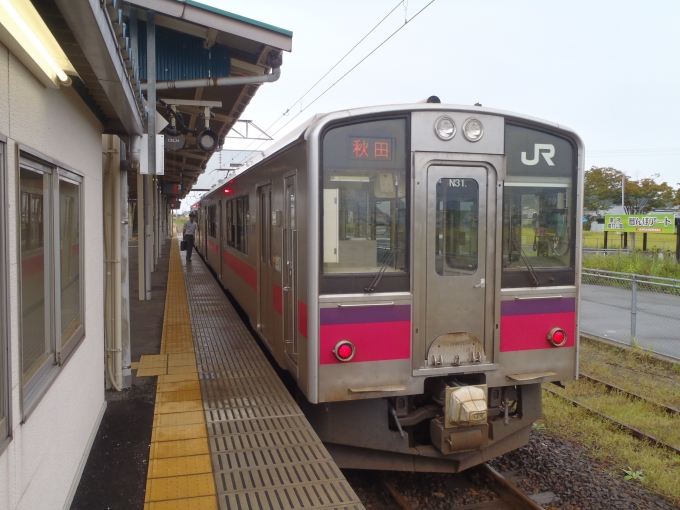 鉄道乗車記録の写真:乗車した列車(外観)(4)     「普通 八郎潟発 秋田行 2628M」