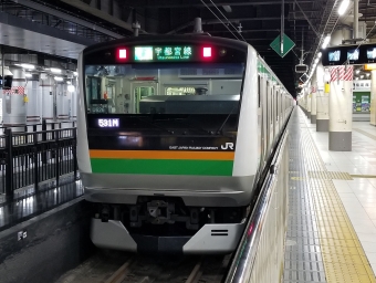 上野駅から小山駅の乗車記録(乗りつぶし)写真