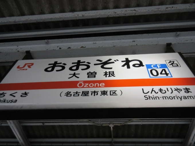 鉄道乗車記録の写真:駅名看板(1)        「大曽根駅は中央本線なので取り敢えず名古屋駅まで乗車します。」