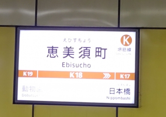 淡路駅から恵美須町駅の乗車記録(乗りつぶし)写真