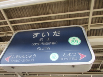 下新庄駅から吹田駅の乗車記録(乗りつぶし)写真