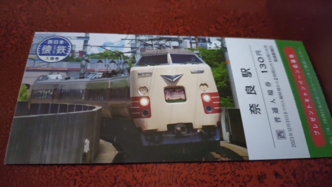 鉄道乗車記録の写真:きっぷ(1)          「奈良駅の懐鉄入場券です。
※家で撮影」