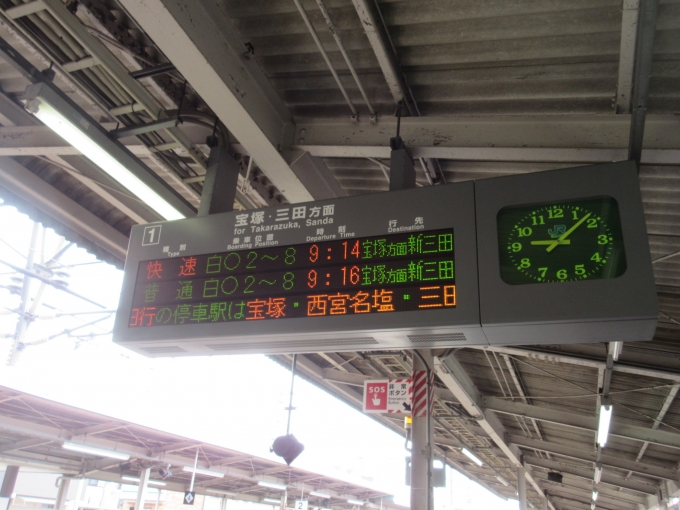 鉄道乗車記録の写真:駅舎・駅施設、様子(2)        「この駅からは大阪行きが多いので1番ホームから乗るのは久しぶりです。」