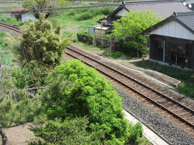 鉄道乗車記録の写真:旅の思い出(6)        「お昼ごはんを食べに行く途中で次に乗る美祢線の線路が見えました。」