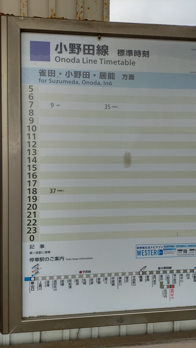 鉄道乗車記録の写真:駅舎・駅施設、様子(3)        「時刻表を見たら1日3本でした。
朝2本なのは雀田駅まで行って又戻ってくるそうです(運転士さんから教えて貰いました)」