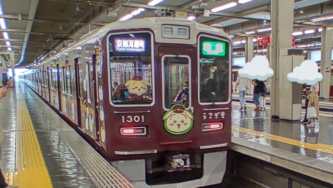 鉄道乗車記録の写真:列車・車両の様子(未乗車)(1)          「無事に阪神のデパ地下で買い物を終えて(人気のデパ地下なので平日でも人は多かったです)改札を入ったら、京都本線に発車間際の「うさぎ号」が見えました。
何とか撮影！

乗れるのはいつになるでしょうか。」